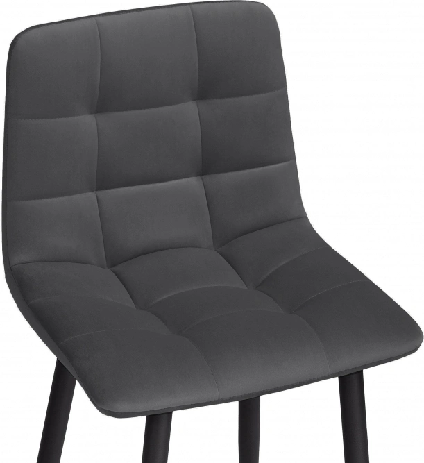 Комплект полубарных стульев Симпл, 2 шт, темно-серый / черный