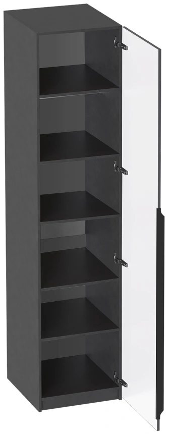 Шкаф однодверный Нора, распашной для одежды, металл бруклин / графит