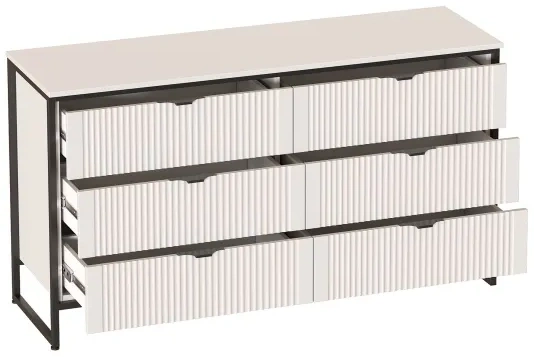 Комод Нора, на ножках, с шестью ящиками, персидский жемчуг