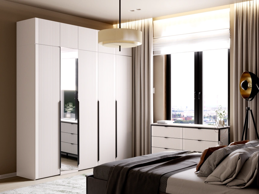 Комод Нора, на ножках, с шестью ящиками, персидский жемчуг