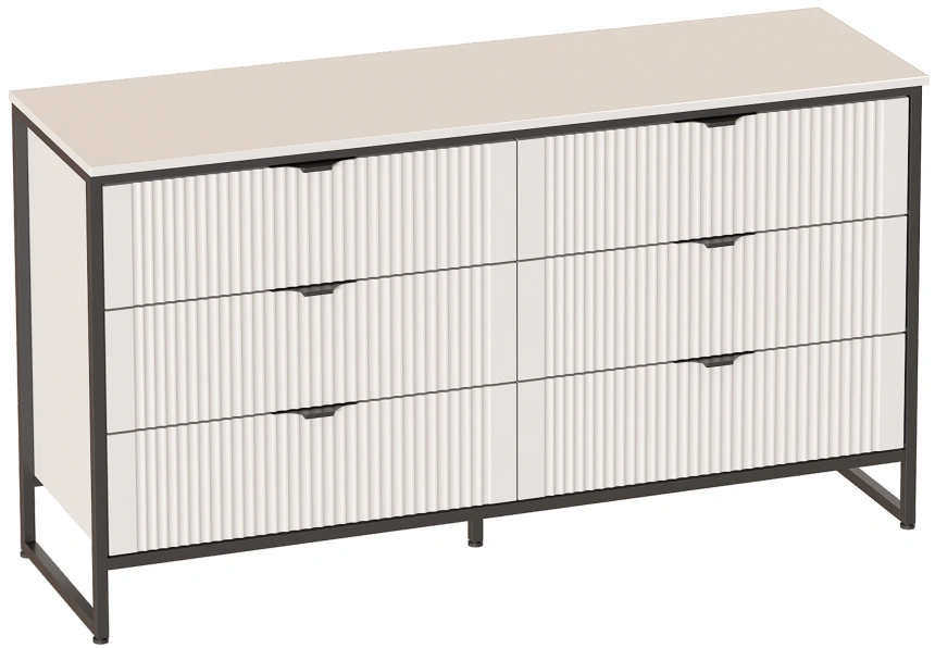 Комод Нора, на ножках, с шестью ящиками, персидский жемчуг