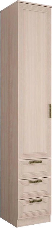 Шкаф одностворчатый Орион, распашной с ящиками, Ясень шимо светлый/Лён