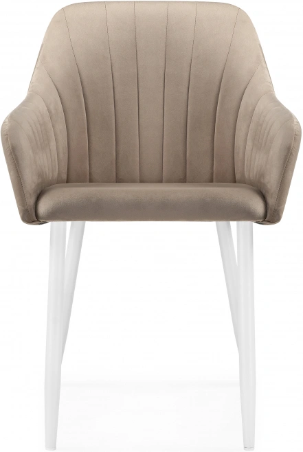 Стул Слэм, мягкий, с подлоктниками, бежевое / белое
