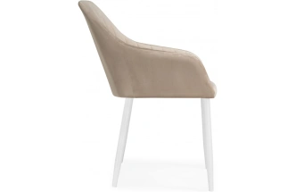 Стул Слэм, мягкий, с подлоктниками, бежевое / белое