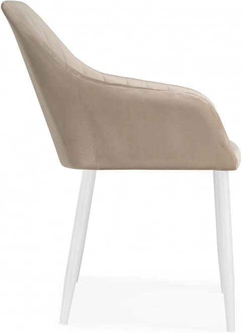 Стул Слэм, мягкий, с подлоктниками, бежевое / белое