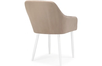 Стул Слэм, мягкий, с подлоктниками, бежевое / белое