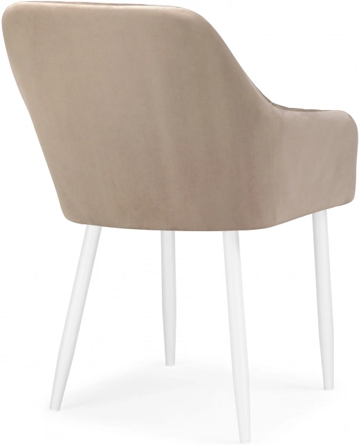 Стул Слэм, мягкий, с подлоктниками, бежевое / белое