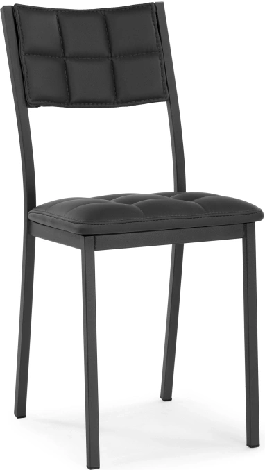 Стул на металлокаркасе Бекал, экокожа черный / матовый черный