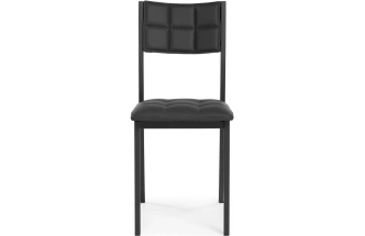 Стул на металлокаркасе Бекал, экокожа черный / матовый черный