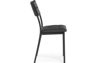 Стул на металлокаркасе Бекал, экокожа черный / матовый черный