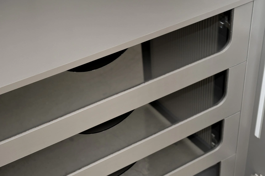 Шкаф двухдверный Alto, 100x57x228.5, распашной с ящиками, серый кобальт 