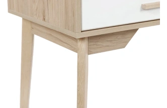 Стол письменный Калгари, с ящиками, дуб светлый / белый матовый