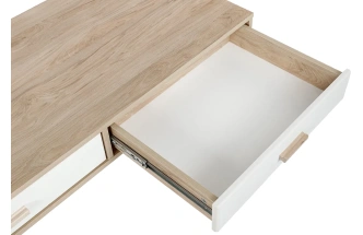 Стол письменный Калгари, с ящиками, дуб светлый / белый матовый