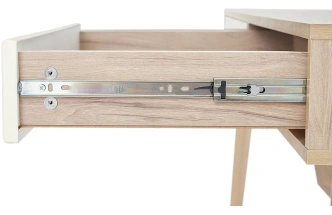 Стол письменный Калгари, с ящиками, дуб светлый / белый матовый