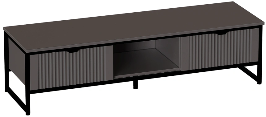 Тумба Нора, с двумя ящиками, металл бруклин / графит