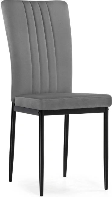 Стул на металлокаркасе Rek, мягкий, темно-серый / черный