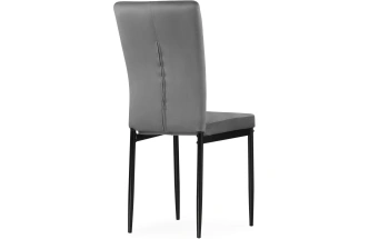 Стул на металлокаркасе Rek, мягкий, темно-серый / черный