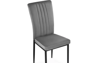 Стул на металлокаркасе Rek, мягкий, темно-серый / черный