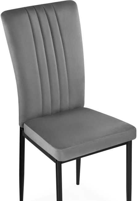 Стул на металлокаркасе Rek, мягкий, темно-серый / черный