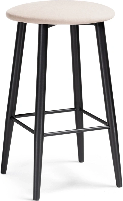 Полубарный табурет Гангток, катания айвори / черный матовый