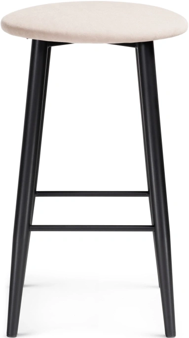 Полубарный табурет Гангток, катания айвори / черный матовый