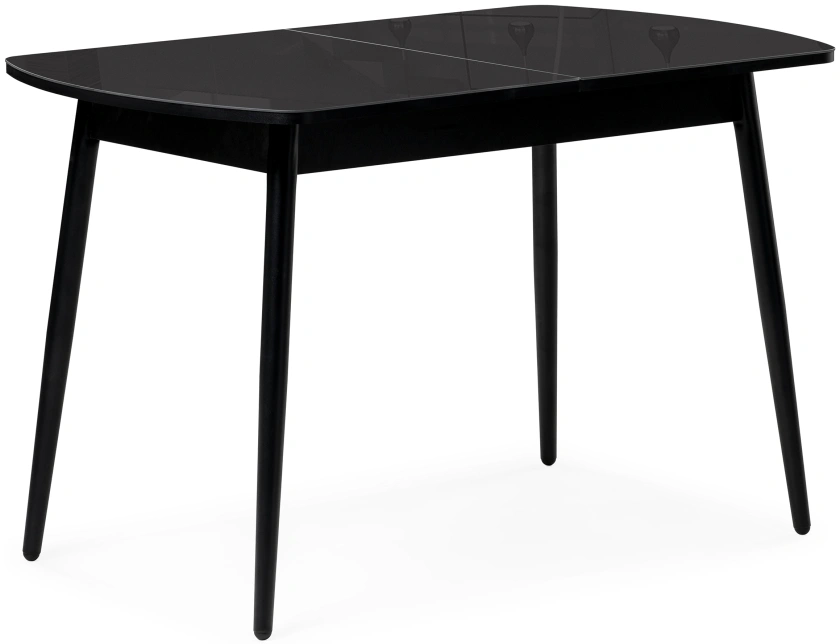 Кухонный обеденный раздвижной стол Бейкер, 120(152)х70х75, стекло, черный