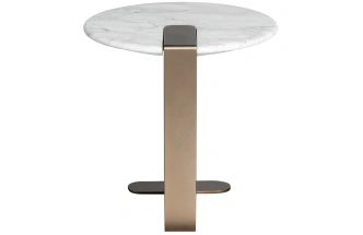 Журнальный стол Brandon, 50x50x48, мрамор, белый мрамор / латунь