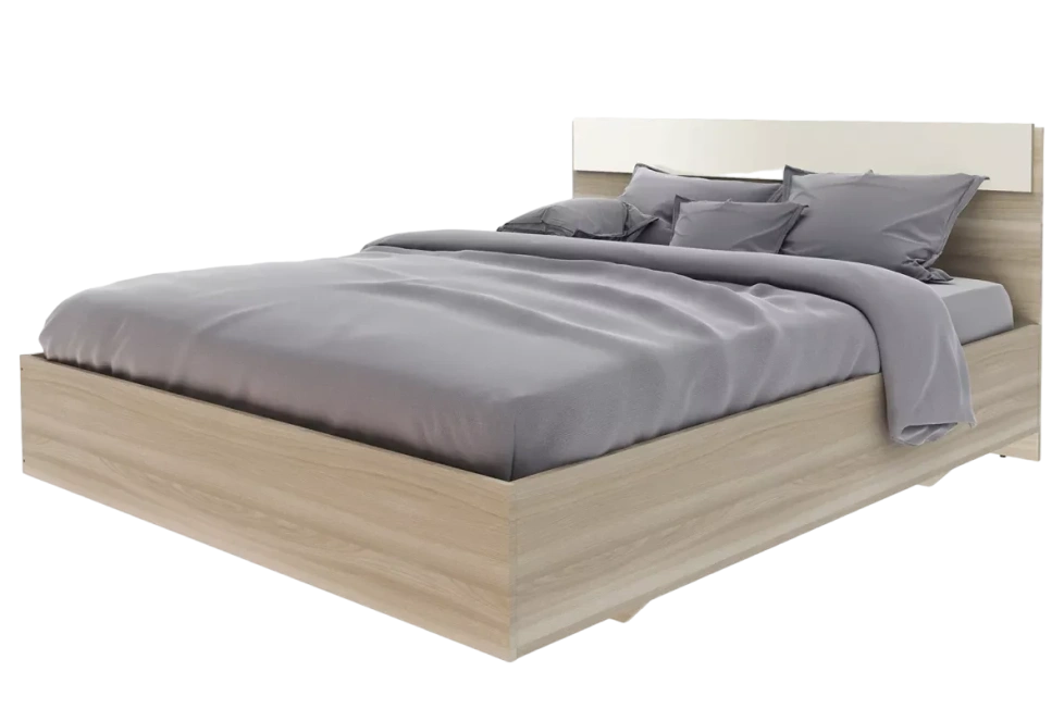 Кровать Камила Ясень светлый/Бежевый