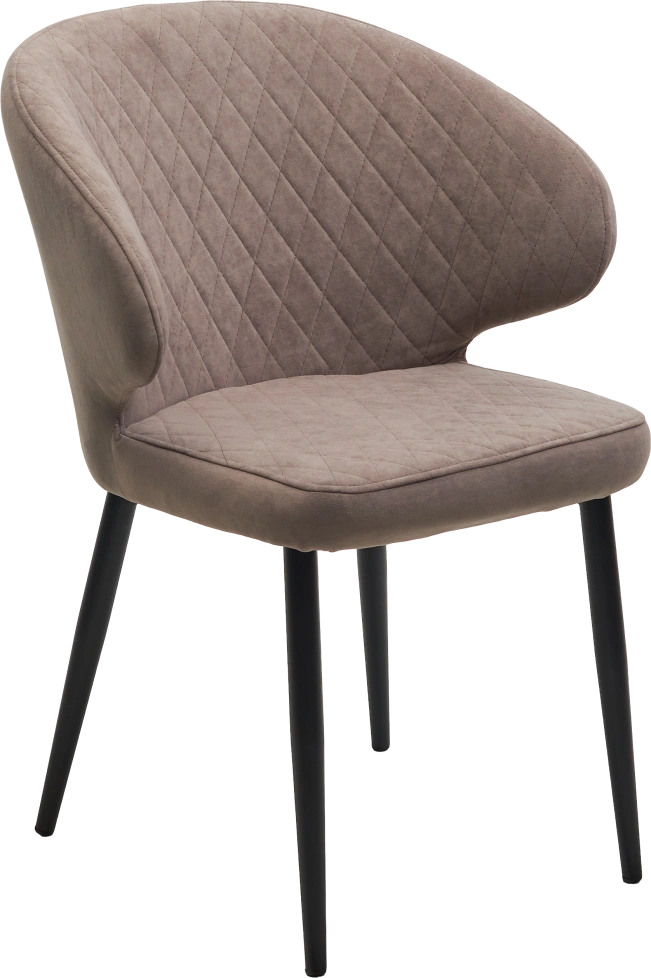 Стул Хилтон, мягкий, B5 капучино, велюр, черный каркас