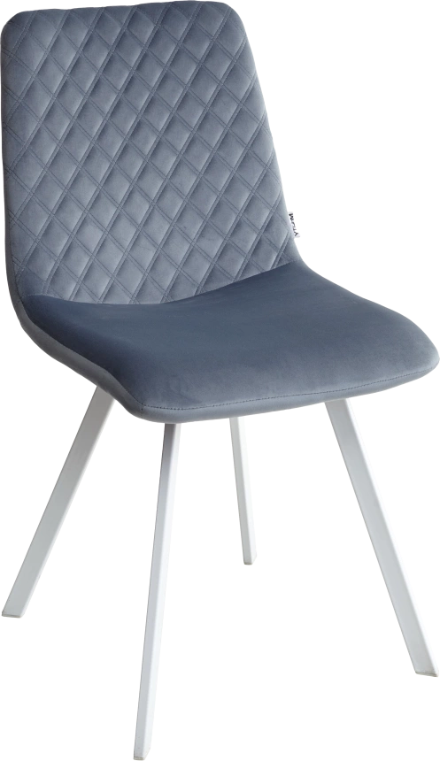 Стул Daiquiri, мягкий, Bluvel-06 Blue, белый каркас, велюр