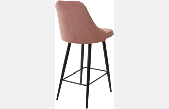 Полубарный стул Nepal-PB, Розовый #15, велюр, черный каркас (H=68cm)