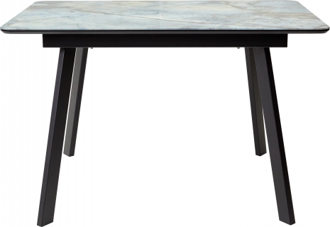 Кухонный стол Аруба 120, нераздвижной Магеллан, стекло, черный каркас