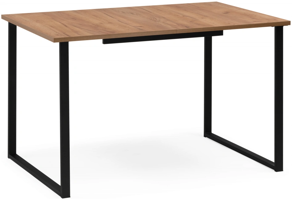 Кухонный стол Лиман, 117 (157) x 77, дуб крафт золотой / черный матовый