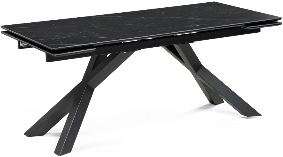 Обеденный раздвижной стол Хеме, 180(240)x90x77, керамика, shakespeare black / черный