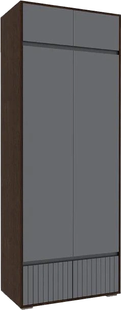 Шкаф двухдверный Роут, распашной для одежды, венге / графит софт