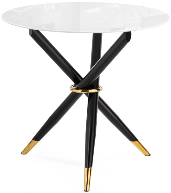 Кухонный стол Rock, 100х75, стекло, белый / черный