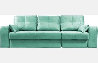 Диван прямой Остин 2, Siesta aquamarine, декор Рамух белый