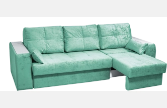Диван прямой Остин 2, Siesta aquamarine, декор Рамух белый