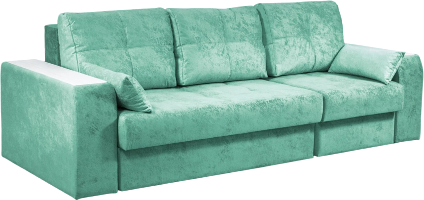 Диван прямой Остин 2, Siesta aquamarine, декор Рамух белый