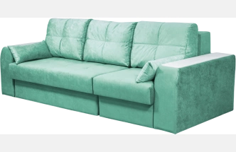 Диван прямой Остин 2, Siesta aquamarine, декор Рамух белый