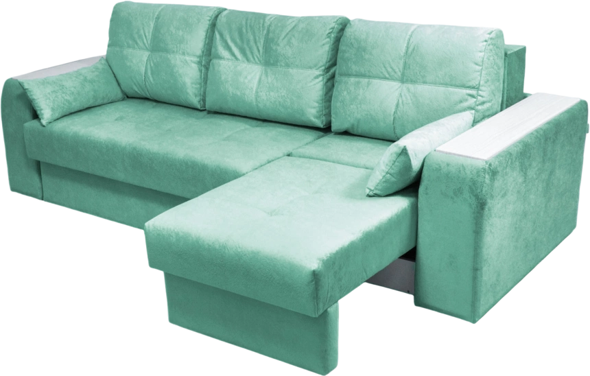 Диван прямой Остин 2, Siesta aquamarine, декор Рамух белый