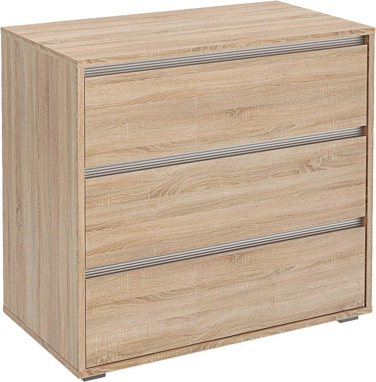 Комод Флип, с тремя ящиками, Дуб сонома