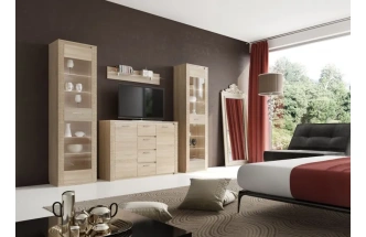 Шкаф однодверный Элана, 58.5x41x208.5, распашной с полками, дуб сонома