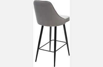 Полубарный стул Nepal-PB, Светло-серый BM-4, велюр, черный каркас (H=68cm)