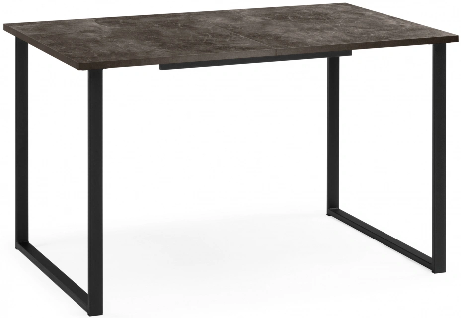 Кухонный стол Лиман, 117 (157) x 77, бетон темный / черный матовый