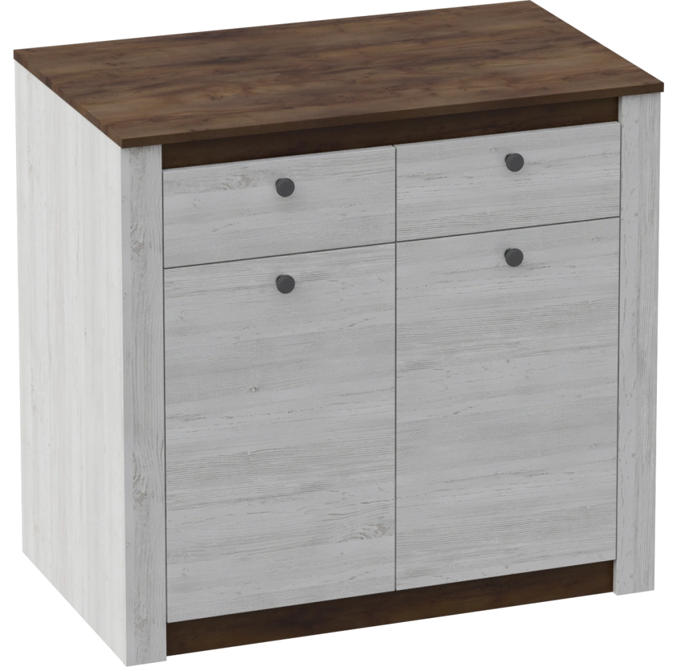 Тумба Даллас, с дверьми и двумя ящиками, дуб винтерберг / таксония