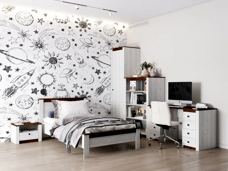 Шкаф однодверный Даллас, распашной для одежды, дуб винтерберг / таксония