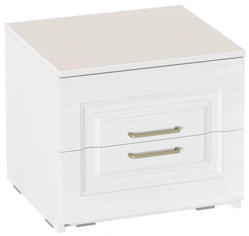 Тумба прикроватная Манхэттен, с ящиками, белый аляска / айс 06