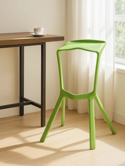 Барный табурет Mega, пластиковый, зеленый