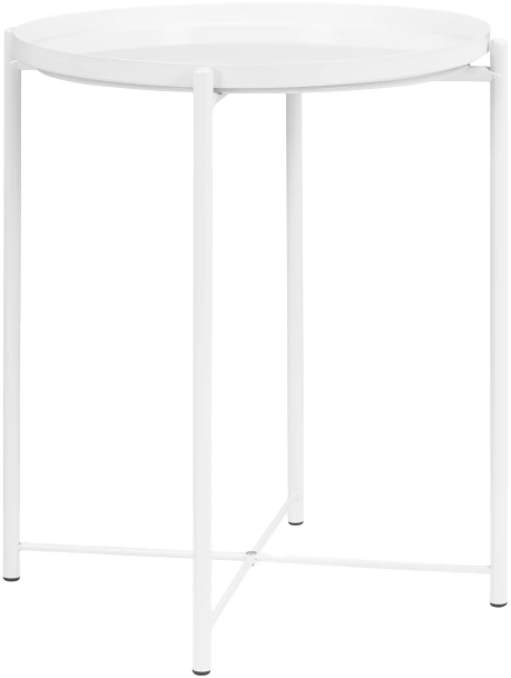 Журнальный стол Tray 1, 46x52, металл, white, каркас белый